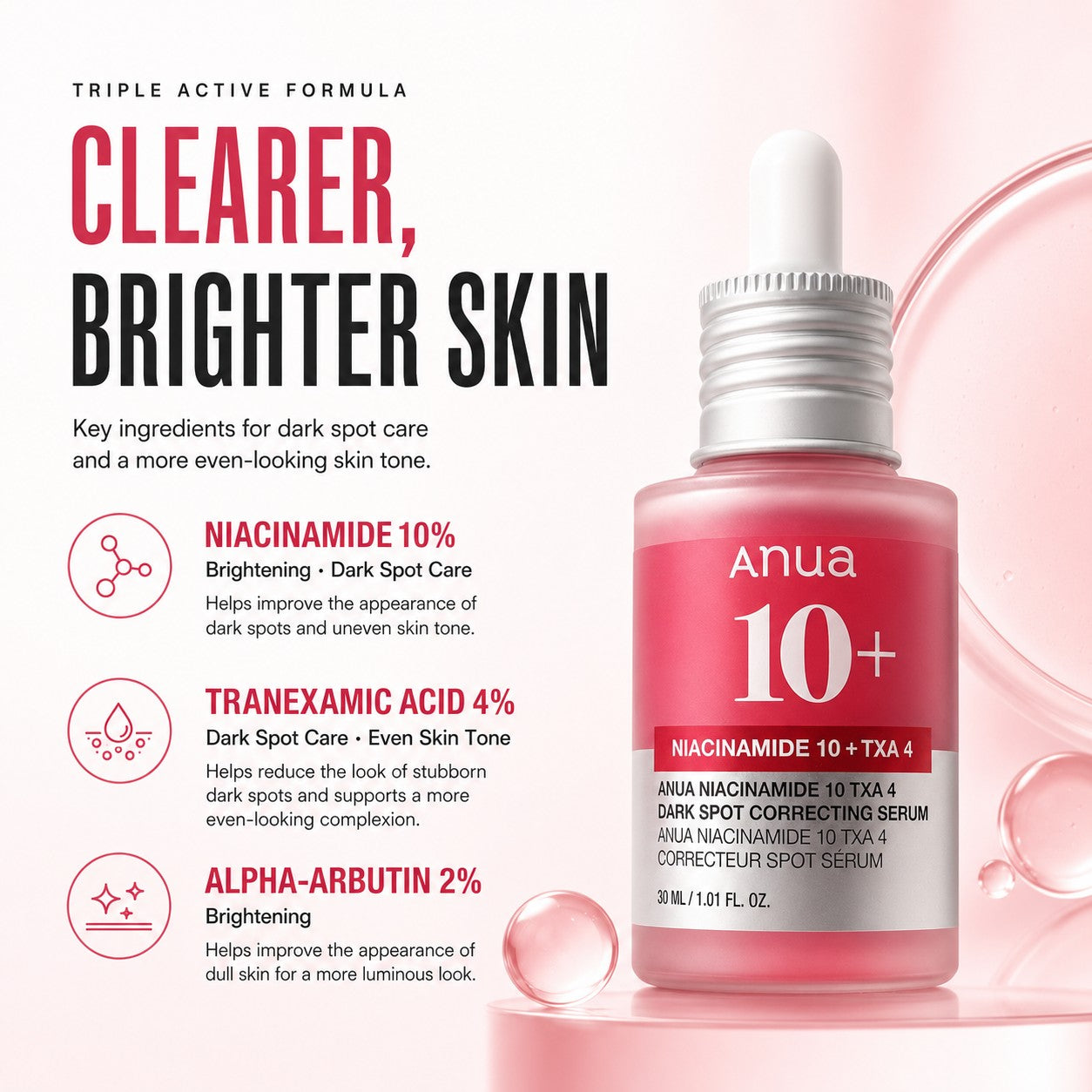 Anua Niacinamide 10 TXA 4 Dark Spot Correcting Serum 30ml 1+1 Set