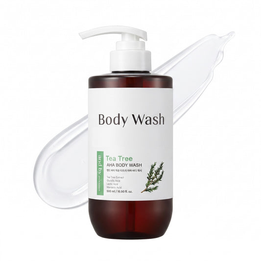 and by mixsoon Tea Tree AHA Body Wash 500ml
