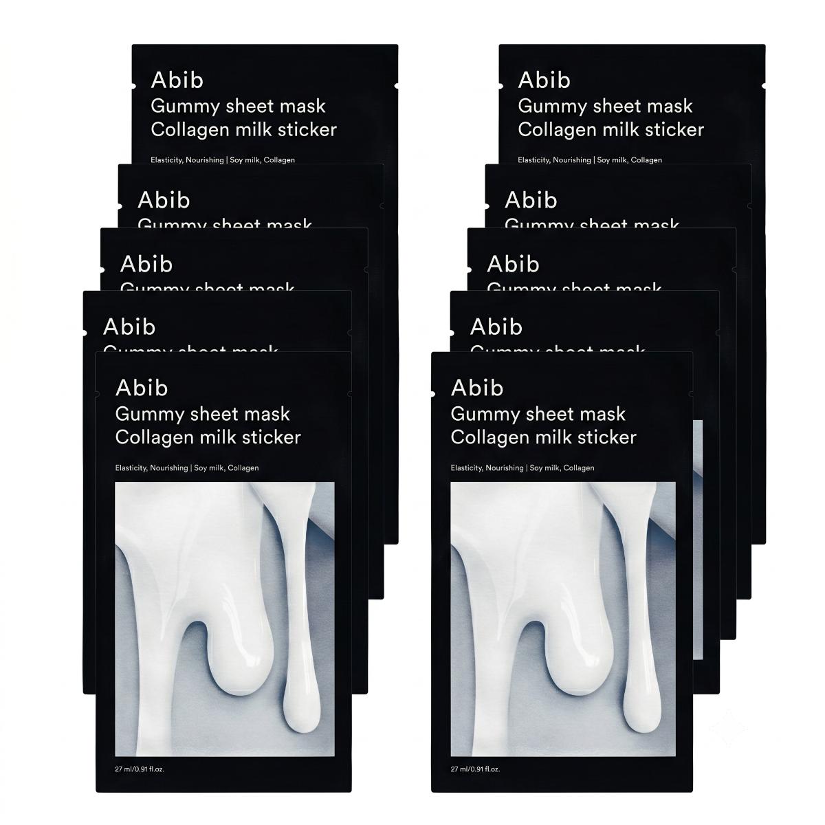Abib Gummy Sheet Mask Collagen Milk Sticker 10 Sheets