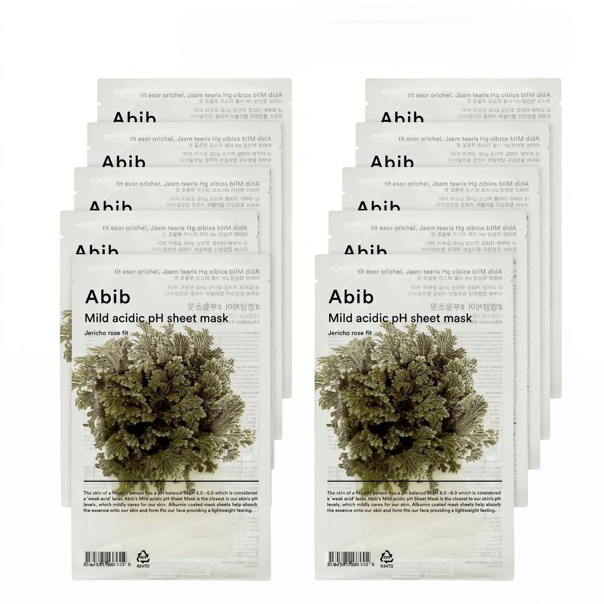 Abib Mild Acidic pH Sheet Mask Jericho Rose Fit 10 Sheets